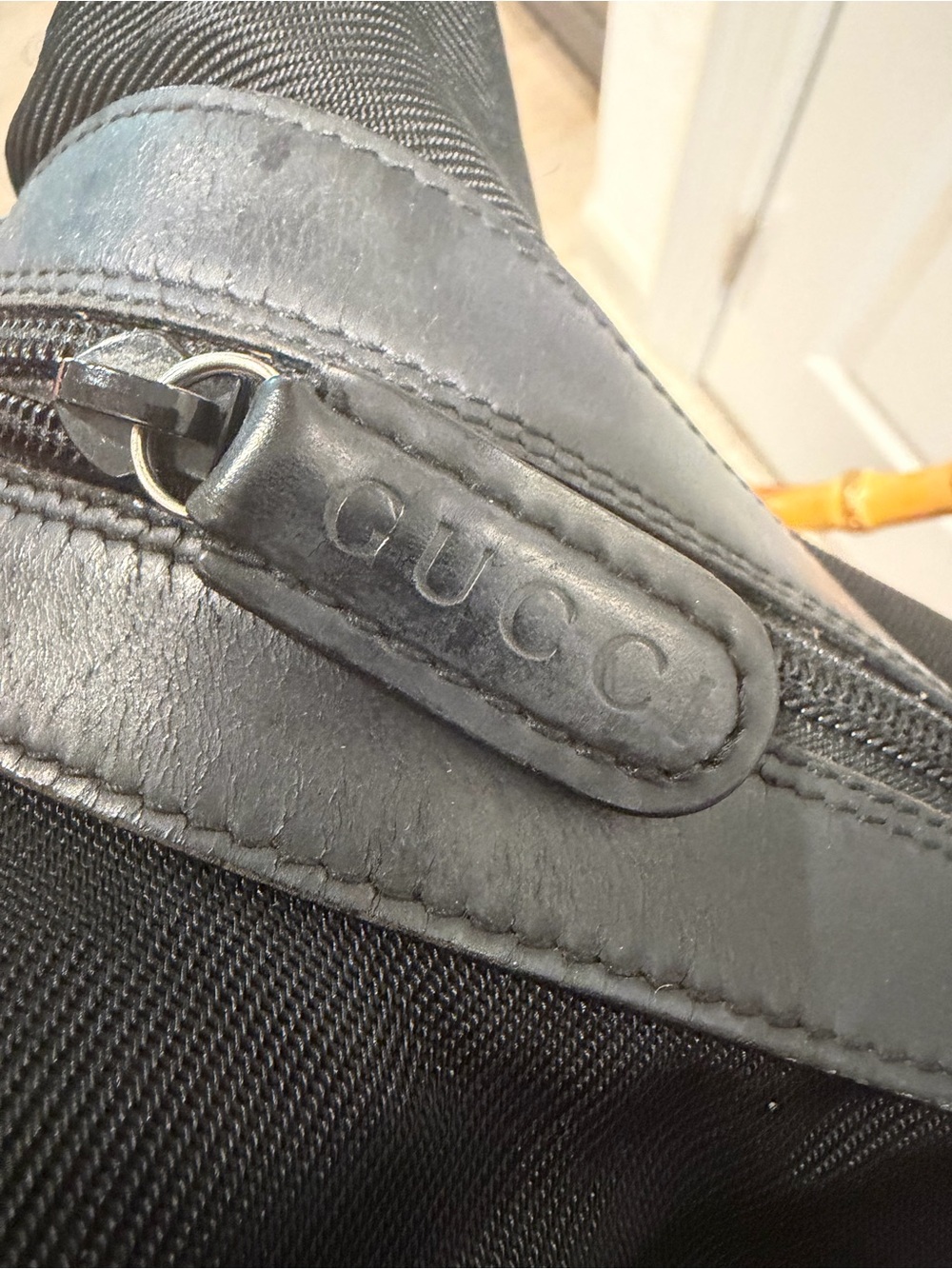 GUCCI Nylon Bamboo Shoulder Bag - Picture 8 of 9
